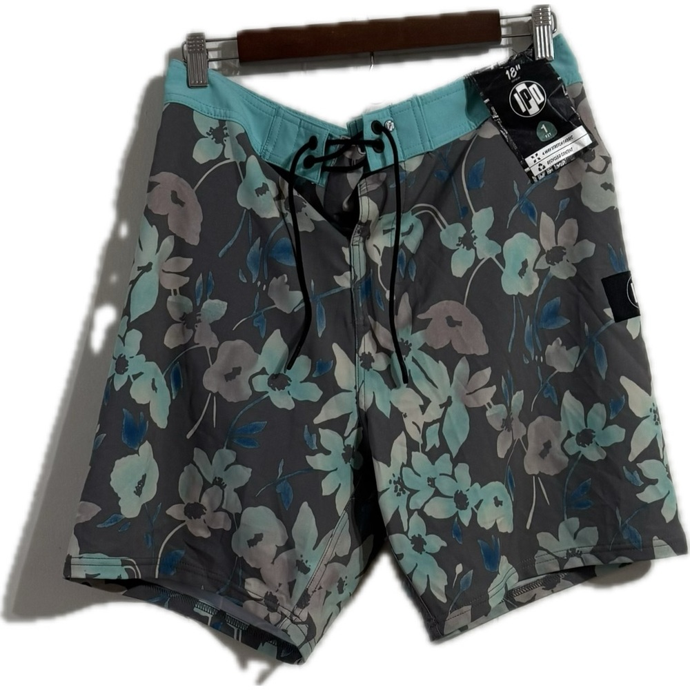 OP‎ Men's Floral Blue and Gray Board Shorts